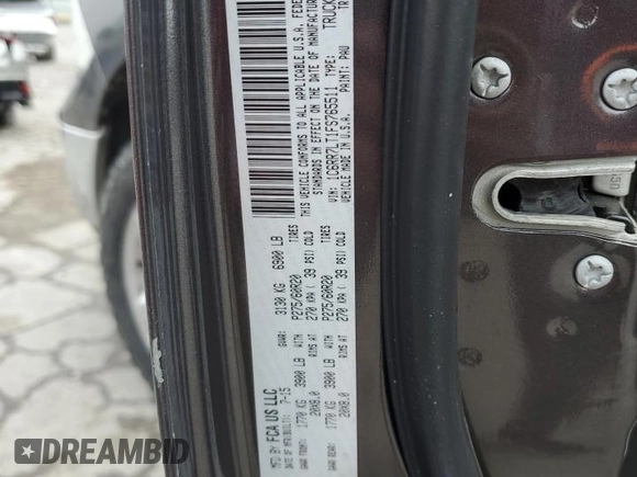 2015 Ram 1500 Lone Star with VIN 1C6RR7LT1FS765511, listed as a Copart auction lot 84897554 with 163,022 mi miles and Salvage title. Bid and sale history available at DreamBid. Image 13.