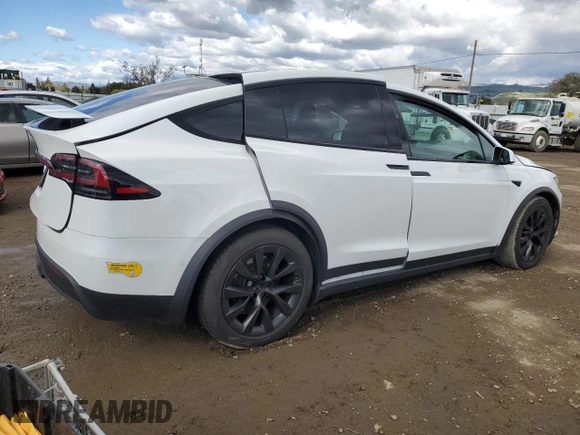 2022 Tesla Model X with VIN 7SAXCAE59NF358337, listed as a Copart auction lot 48262775 with Not Provided miles and Salvage Title. Bid and sale history available at DreamBid. Image 3.