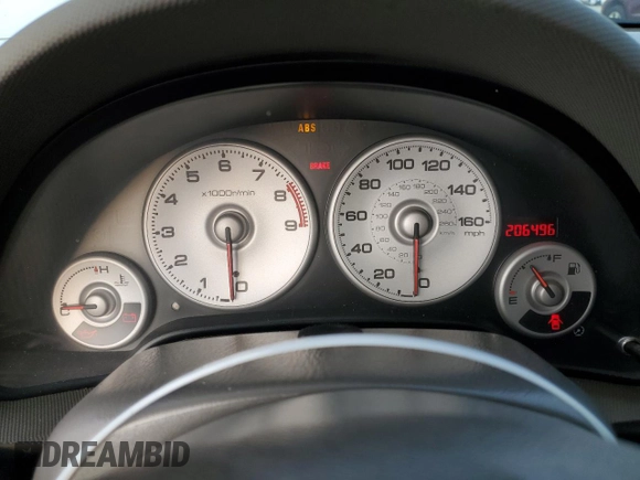 2002 Acura RSX Type S with VIN JH4DC53072C014530, listed as a Copart auction lot 44806975 with 206,496 mi miles and Salvage Title. Bid and sale history available at carsss.com. Image 9.