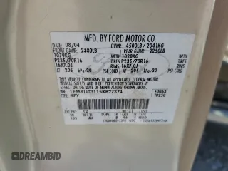 2005 Ford Escape XLT with VIN 1FMYU03115KB27374, listed as a Copart auction lot 72568654 with Not Provided miles and Salvage Title. Bid and sale history available at carsss.com. Image 12.