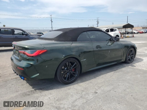 2024 BMW 4 Series M440i with VIN WBA53AT02RCN29473, listed as a Copart auction lot 72592014 with 4,930 mi miles and Salvage Title. Bid and sale history available at carsss.com. Image 3.