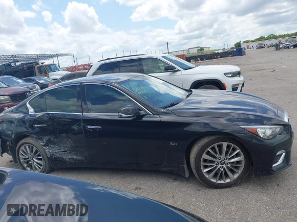 2019 Infiniti Q50 Luxe with VIN JN1EV7AP3KM519702, listed as a IAAI auction lot 42353533 with 46,371 mi miles and . Bid and sale history available at DreamBid. Image 13.
