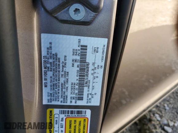 2018 Lincoln MKZ Hybrid Select with VIN 3LN6L5LU8JR608987, listed as a Copart auction lot 37431353 with Not provided miles and Salvage title. Bid and sale history available at DreamBid. Image 12.