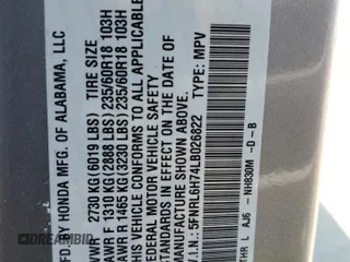 2020 Honda Odyssey EX-L с VIN 5FNRL6H74LB026822, выставлен на аукционе Copart как лот 55346495 с пробегом 40 865 миль миль и Списание • Salvage title. История ставок и продаж доступна на DreamBid. Изображение 13.