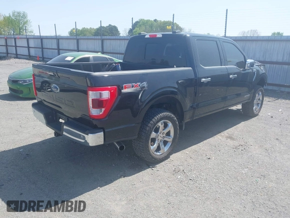 2021 Ford F-150 XL with VIN 1FTFW1ED7MFA77770, listed as a IAAI auction lot 41882929 with 76,099 mi miles and . Bid and sale history available at DreamBid. Image 4.