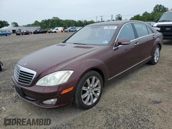2008 Mercedes-Benz S 550 with VIN WDDNG86X98A194012, listed as a Copart auction lot 57961635 with 158,747 mi miles and Salvage title. Bid and sale history available at DreamBid. Image 1.