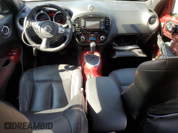 2015 Nissan Juke SV with VIN JN8AF5MV7FT558459, listed as a Copart auction lot 46813295 with 91,593 mi miles and Salvage title. Bid and sale history available at DreamBid. Image 8.