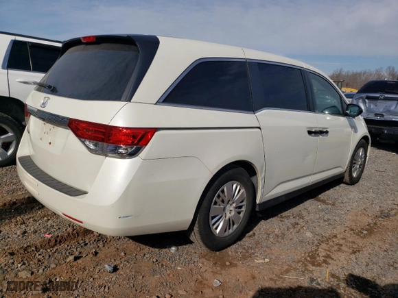 2015 Honda Odyssey LX with VIN 5FNRL5H2XFB018968, listed as a Copart auction lot 46777425 with 160,867 mi miles and Salvage Title. Bid and sale history available at carsss.com. Image 3.
