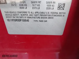 2013 Chevrolet Malibu ECO with VIN 1G11F5SR3DF159540, listed as a IAAI auction lot 42002291 with 113,999 mi miles. Bid and sale history available at carsss.com. Image 9.
