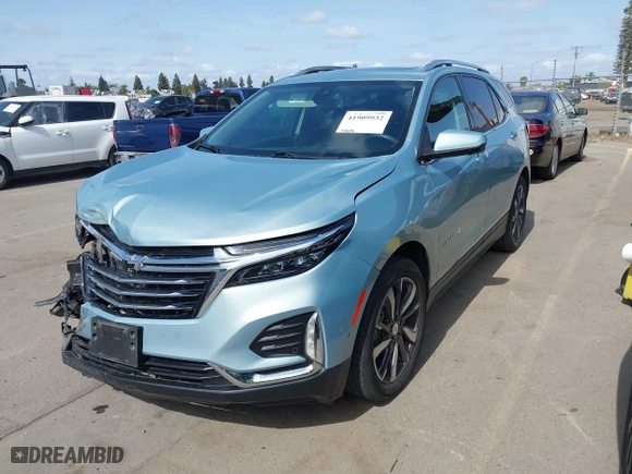 2022 Chevrolet Equinox Premier with VIN 2GNAXNEV2N6144009, listed as a IAAI auction lot 41909932 with 34,829 mi miles. Bid and sale history available at carsss.com. Image 21.
