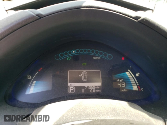 2015 Nissan LEAF SV with VIN 1N4AZ0CPXFC308356, listed as a Copart auction lot 52043783 with 71,353 mi miles. Bid and sale history available at carsss.com. Image 9.