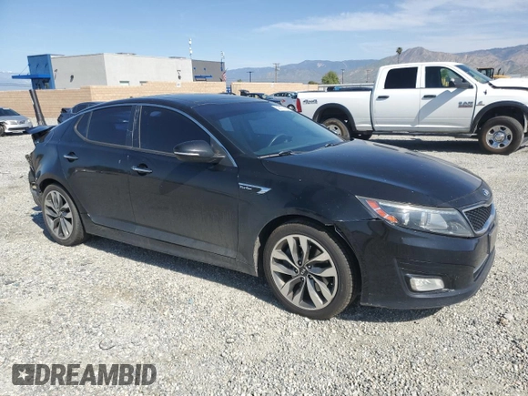 2015 Kia Optima SX Turbo with VIN 5XXGR4A6XFG454049, listed as a Copart auction lot 52217185 with 115,675 mi miles and Salvage Title. Bid and sale history available at carsss.com. Image 4.