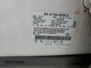 2020 Ford Explorer XLT z VIN 1FMSK7DH1LGB80124, wystawiony jako Copart lot #53377115 z przebiegiem 107 779 mil mil oraz Szkoda całkowita • Salvage title. Historia ofert i sprzedaży dostępna na DreamBid. Obrazek 13.