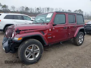 2021 Jeep Wrangler Unlimited Sahara z VIN 1C4HJXEG3MW720572, wystawiony jako IAAI lot #41899645 z przebiegiem 43 097 mil mil oraz . Historia ofert i sprzedaży dostępna na DreamBid. Obrazek 18.