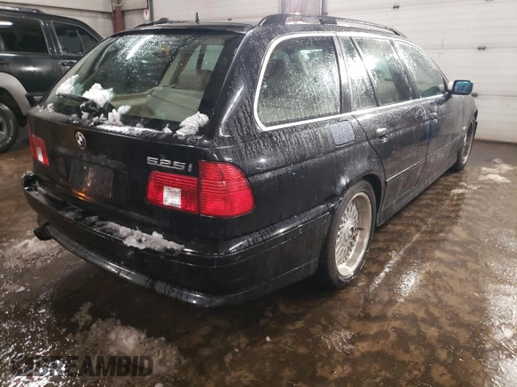 2003 BMW 5 Series 525iAT with VIN WBADS43443GE11057, listed as a Copart auction lot 44243155 with 174,926 mi miles and Salvage Title. Bid and sale history available at carsss.com. Image 3.