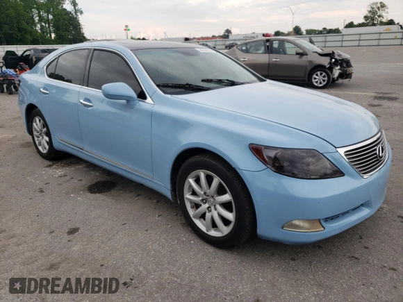 2007 Lexus LS 460 with VIN JTHBL46F675035124, listed as a Copart auction lot 54334835 with 155,919 mi miles and Salvage title. Bid and sale history available at DreamBid. Image 4.