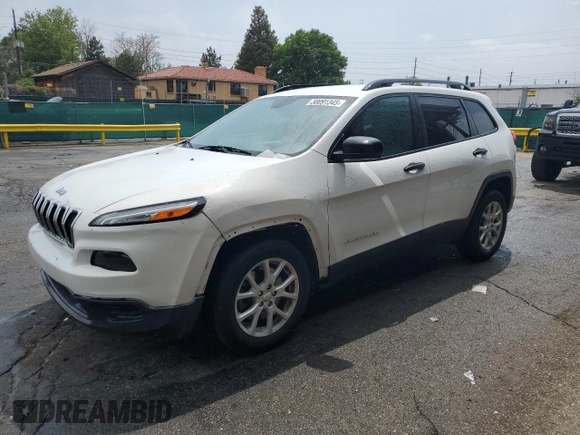 2017 Jeep Cherokee Sport z VIN 1C4PJLAB1HW653104, wystawiony jako Copart lot #58091345 z przebiegiem 106 736 mil mil oraz Szkoda całkowita • Salvage title. Historia ofert i sprzedaży dostępna na DreamBid. Obrazek 1.