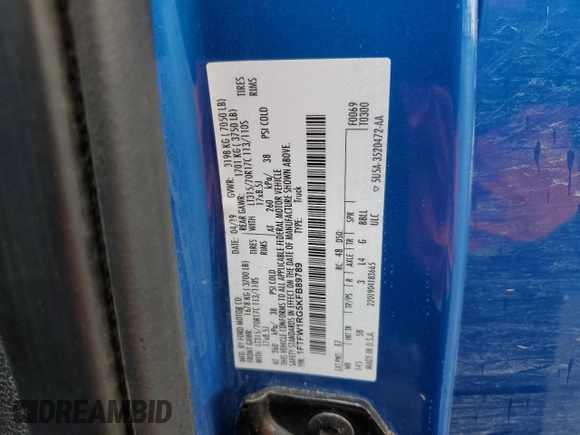 2019 Ford F-150 Raptor with VIN 1FTFW1RG5KFB89789, listed as a Copart auction lot 80231564 with 34,752 mi miles and Salvage Title. Bid and sale history available at carsss.com. Image 12.
