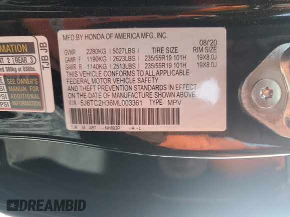 2021 Acura RDX z VIN 5J8TC2H36ML003361, wystawiony jako Copart lot #57601365 z przebiegiem Nie podano mil oraz Szkoda całkowita • Salvage title. Historia ofert i sprzedaży dostępna na DreamBid. Obrazek 14.