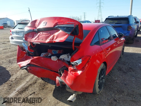 2024 Honda Civic Sport with VIN 2HGFE2F58RH538028, listed as a IAAI auction lot 41983173 with 23,356 mi miles and . Bid and sale history available at DreamBid. Image 4.