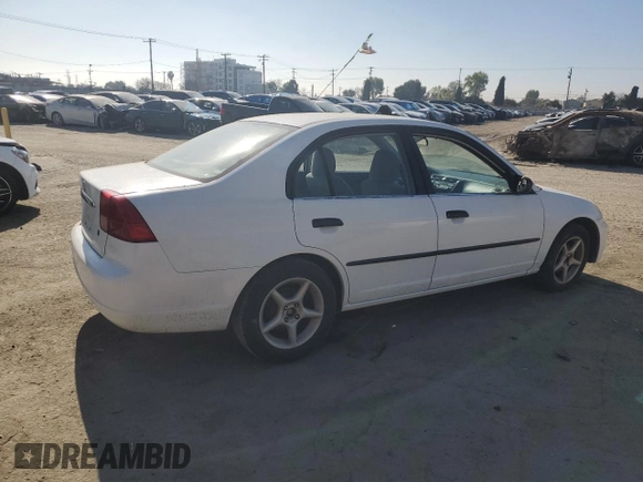 2001 Honda Civic DX with VIN 2HGES15271H568471, listed as a Copart auction lot 46260835 with 189,699 mi miles and Salvage Title. Bid and sale history available at carsss.com. Image 3.