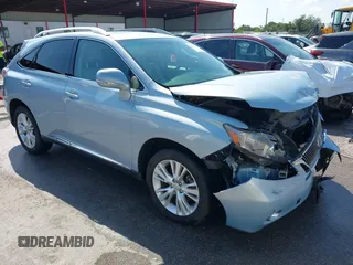 2010 Lexus RX 450h with VIN JTJBC1BA2A2013721, listed as a IAAI auction lot 42203700 with 120,801 mi miles and . Bid and sale history available at DreamBid. Image 1.