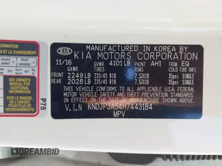2017 Kia Soul + with VIN KNDJP3A54H7443184, listed as a IAAI auction lot 41994163 with 163,655 mi miles. Bid and sale history available at carsss.com. Image 9.