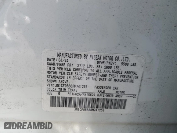 2024 Nissan ARIYA Engage с VIN JN1CF0BB8RM741256, выставлен на аукционе Copart как лот 62162325 с пробегом 6 549 миль миль и Списание • Salvage title. История ставок и продаж доступна на DreamBid. Изображение 14.