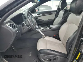 2018 Genesis G80 3.3T Sport with VIN KMHGN4JB0JU219098, listed as a Copart auction lot 46802975 with 134,690 mi miles and Salvage Title. Bid and sale history available at carsss.com. Image 7.