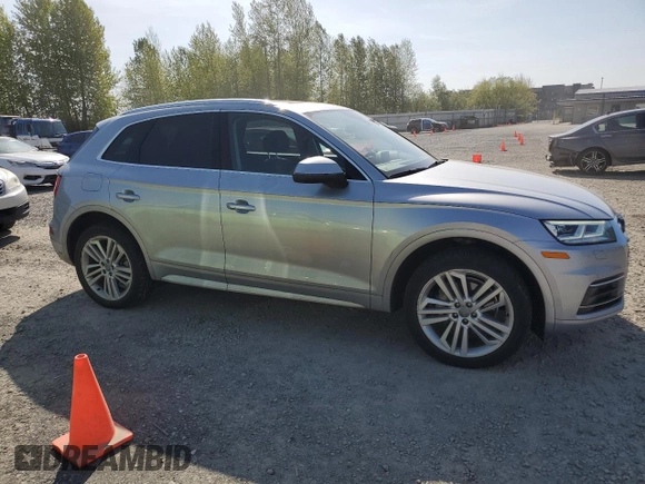 2018 Audi Q5 Premium Plus with VIN WA1BNAFY2J2209396, listed as a Copart auction lot 52804525 with 55,027 mi miles and Salvage Title. Bid and sale history available at carsss.com. Image 4.