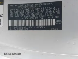 2006 Toyota Solara SE with VIN 4T1FA38P26U091702, listed as a IAAI auction lot 42209160 with 146,844 mi miles and . Bid and sale history available at DreamBid. Image 9.