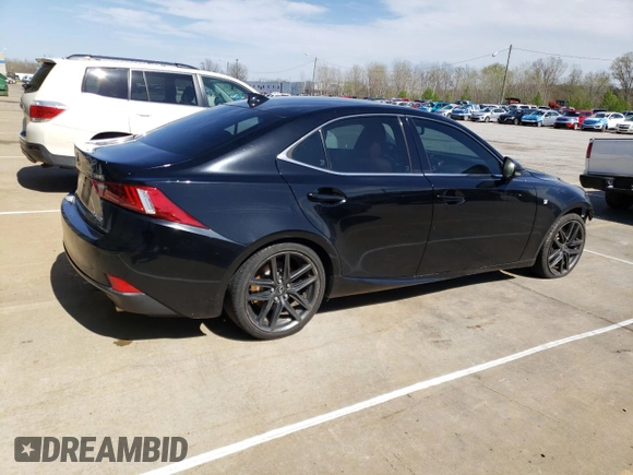 2014 Lexus IS 350 with VIN JTHBE1D26E5011363, listed as a Copart auction lot 52160595 with 124,813 mi miles and Salvage Title. Bid and sale history available at carsss.com. Image 3.