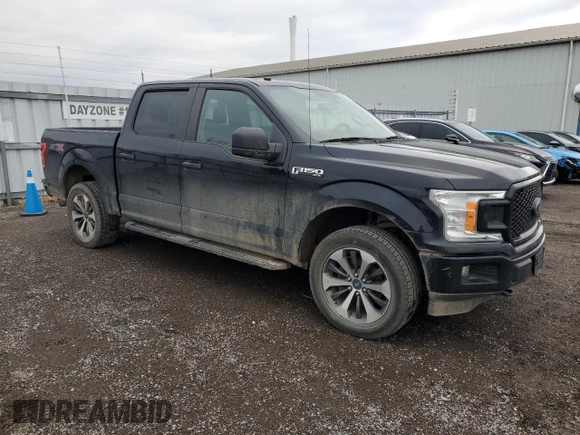 2019 Ford F-150 XL with VIN 1FTEW1EP3KFD47130, listed as a Copart auction lot 83993394 with 191,506 mi miles and Salvage Title. Bid and sale history available at carsss.com. Image 4.