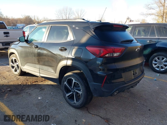 2022 Chevrolet TrailBlazer RS with VIN KL79MUSL4NB114408, listed as a IAAI auction lot 40994141 with 35,669 mi miles. Bid and sale history available at carsss.com. Image 3.