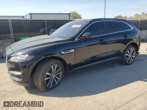 2018 Jaguar F-Pace 25t Prestige with VIN SADCK2FX8JA295985, listed as a Copart auction lot 47165295 with 75,196 mi miles and Salvage Title. Bid and sale history available at DreamBid. Image 1.