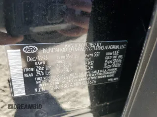 2023 Hyundai Santa Fe Hybrid SEL Premium with VIN 5NMS3DA14PH023676, listed as a Copart auction lot 75521434 with 4,222 mi miles and Salvage Title. Bid and sale history available at carsss.com. Image 12.