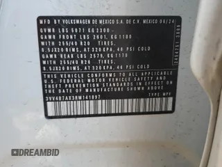 2024 Volkswagen Tiguan SEL R-Line с VIN 3VV4B7AX3RM141897, выставлен на аукционе Copart как лот 52227155 с пробегом 12 988 миль миль и Списание • Salvage title. История ставок и продаж доступна на DreamBid. Изображение 15.