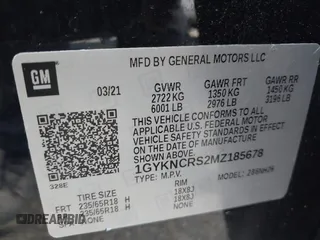 2021 Cadillac XT5 FWD Premium Luxury with VIN 1GYKNCRS2MZ185678, listed as a IAAI auction lot 41143084 with 25,399 mi miles and . Bid and sale history available at carsss.com. Image 9.