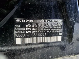 2003 Mercedes-Benz E-Class 5.0L with VIN WDBUF70J83A153241, listed as a Copart auction lot 43629475 with 0 mi miles and Salvage Title. Bid and sale history available at carsss.com. Image 15.