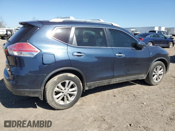 2016 Nissan Rogue SV with VIN KNMAT2MT7GP721008, listed as a Copart auction lot 48559485 with 187,319 mi miles and Salvage Title. Bid and sale history available at carsss.com. Image 3.