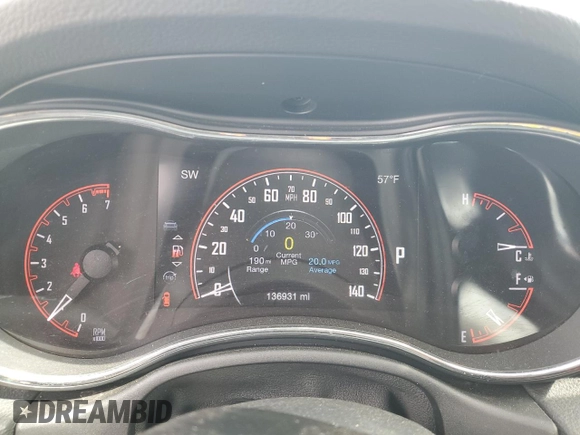 2016 Dodge Durango Limited с VIN 1C4RDJDG1GC340856, выставлен на аукционе Copart как лот 57787625 с пробегом 136 931 миль миль и Списание • Salvage title. История ставок и продаж доступна на DreamBid. Изображение 9.