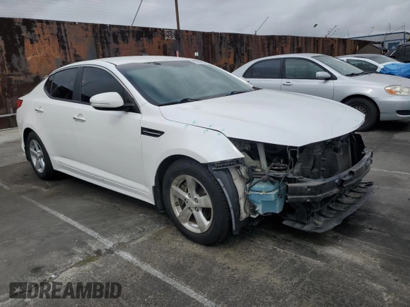 2015 Kia Optima LX with VIN KNAGM4A70F5631684, listed as a Copart auction lot 55786925 with 129,208 mi miles and Salvage Title. Bid and sale history available at DreamBid. Image 4.