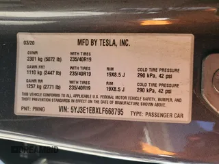2020 Tesla Model 3 Long Range with VIN 5YJ3E1EBXLF668795, listed as a Copart auction lot 49913515 with 82,962 mi miles and Salvage Title. Bid and sale history available at DreamBid. Image 12.
