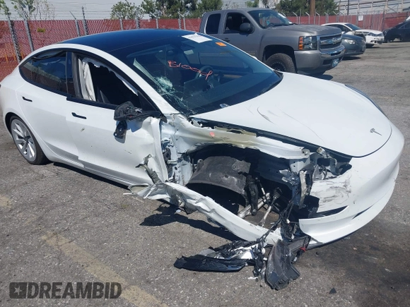 2022 Tesla Model 3 Long Range with VIN 5YJ3E1EB7NF298456, listed as a IAAI auction lot 41859304 with Not Provided miles and . Bid and sale history available at DreamBid. Image 1.