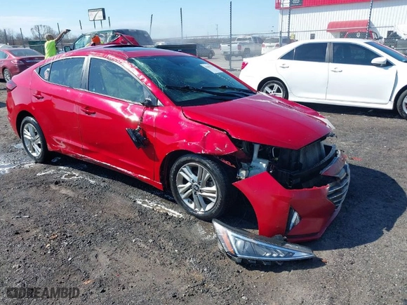 2019 Hyundai Elantra SEL with VIN 5NPD84LF6KH448542, listed as a IAAI auction lot 41661274 with 86,870 mi miles. Bid and sale history available at carsss.com. Image 1.