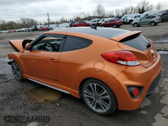 2016 Hyundai Veloster Turbo with VIN KMHTC6AE0GU299165, listed as a Copart auction lot 48708515 with 101,057 mi miles and Salvage title. Bid and sale history available at DreamBid. Image 2.