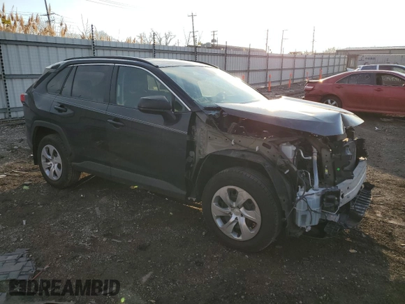 2019 Toyota RAV4 LE with VIN 2T3H1RFV2KW018702, listed as a Copart auction lot 46833775 with 107,186 mi miles and Salvage Title. Bid and sale history available at carsss.com. Image 4.