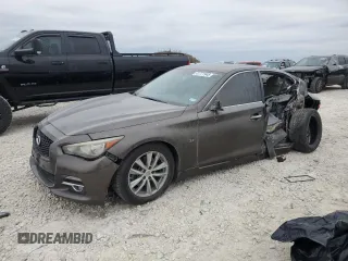 2014 Infiniti Q50 Premium with VIN JN1BV7AP3EM675519, listed as a Copart auction lot 41771945 with 142,243 mi miles and Salvage Title. Bid and sale history available at carsss.com. Image 1.