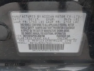 2019 Nissan Versa SV with VIN 3N1CN7AP2KL850790, listed as a IAAI auction lot 42340118 with 96,637 mi miles and . Bid and sale history available at DreamBid. Image 9.
