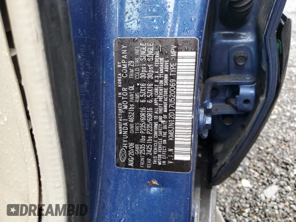 2007 Hyundai Tucson SE with VIN KM8JN12D17U520069, listed as a Copart auction lot 84058614 with 158,352 mi miles and Salvage Title. Bid and sale history available at carsss.com. Image 13.